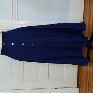 Vintage silk blue midi skirt Anne Klein